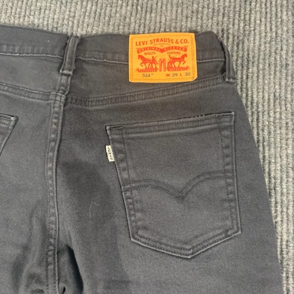 Levis 514 Jeans Mens 30x29 Black Denim White‎ Label Straight Leg Dark Wash Mid